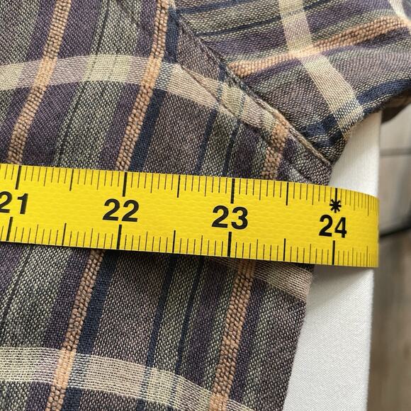 Carbon 2 Cobalt Men's Brown Plaid‎ Button Up Shirt Size L Classic Casual Rustic - Picture 13 of 14